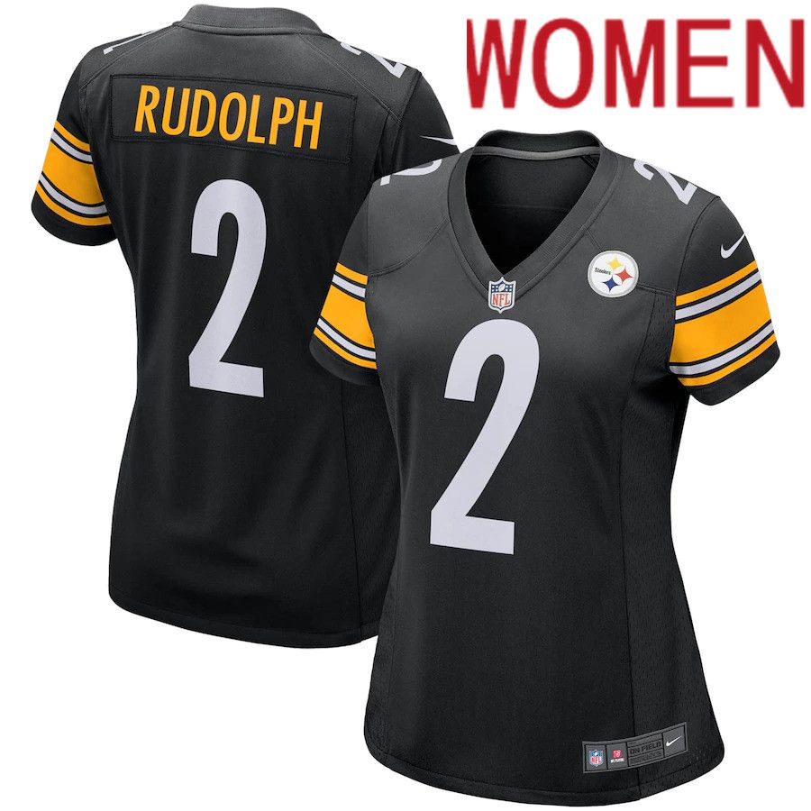 Women Pittsburgh Steelers #2 Mason Rudolph Nike Black Game Player NFL Jersey